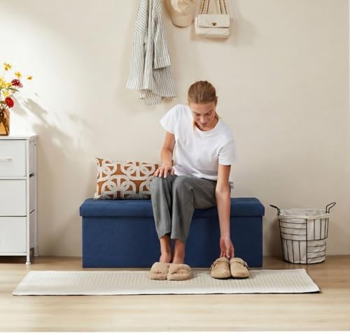DUMOS 43 Inch Folding Storage Ottoman Bench, Large Ottoman - Image 2