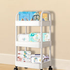 Baby Diaper Caddy, Plastic Movable Diaper Cart - Image 3