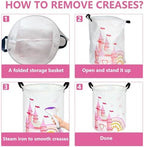 MAIZMZ Pink Castle Storage Bins Organizer Toy Box Laundry Basket Large Canvas - Image 5