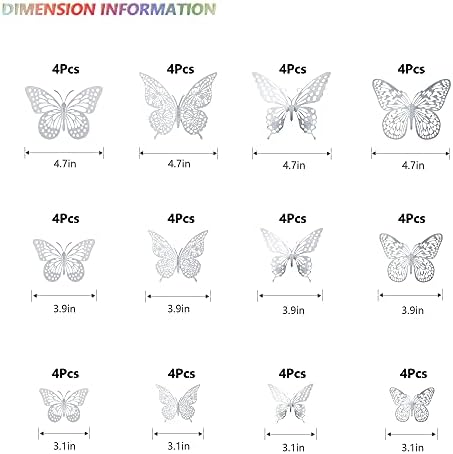 SAOROPEB 3D Butterfly Wall Decor, Removable Metallic Wall Sticker Room Mural - Image 5