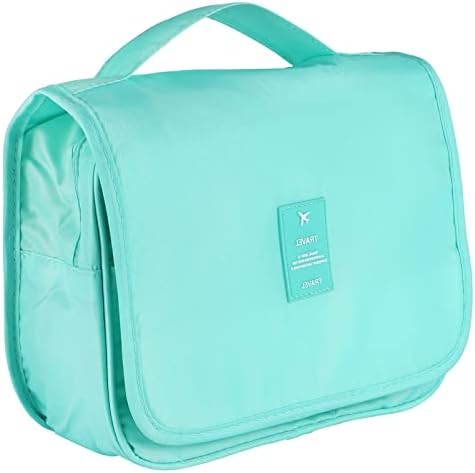 Hanging Toiletry Bag for Women, Portable Mint Green Travel Summer Beach Bag - Image 4