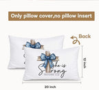 Coquette Blue Bow Cross Christian 12x20 Pillow Cover, Christian Home Decor - Image 3