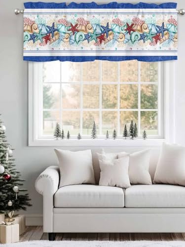 Vandarllin Coastal Beach Kitchen Curtains Valances - Image 4