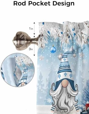 Vandarllin Christmas Gnome Valance Curtains - Image 7