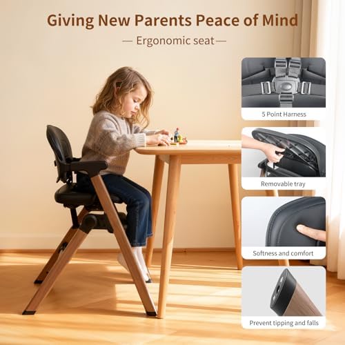 Babilous Baby High Chair, Foldable 4-in-1 Chair - Image 3