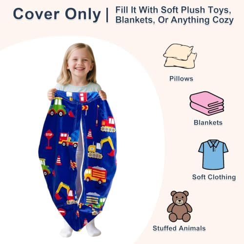 Lukeight Stuffed Animal Storage Bean Bag Chair Cover - Image 2