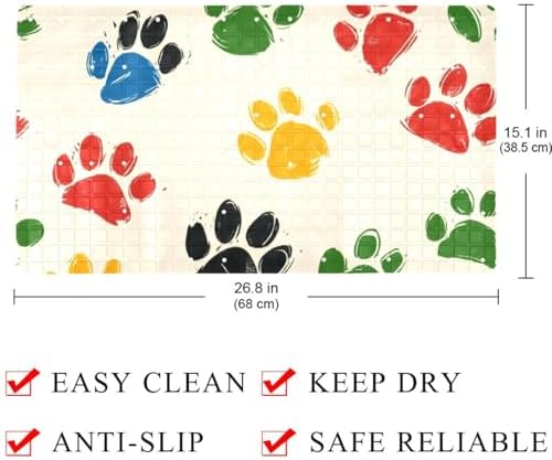 Shower Mat Non Slip, Dog Footprints Anti Slip Bath Mat - Image 4