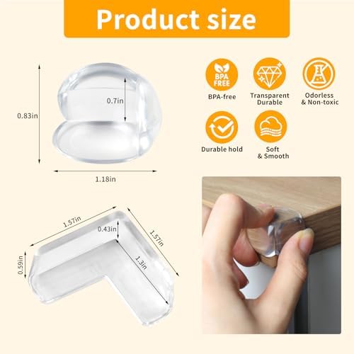 Rindion 40 Pack Corner Protector Baby, 2 Shapes Baby Proof Corners and Edges - Image 2