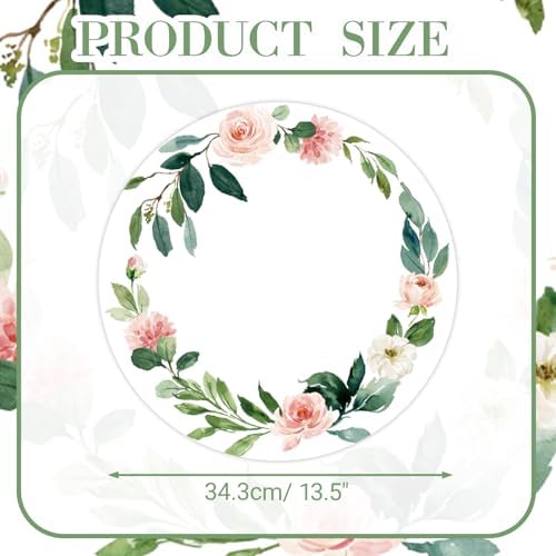 50 Pack Paper Placemats Disposable Pink Floral Wedding Placemats 13.7 Inch Rose - Image 2