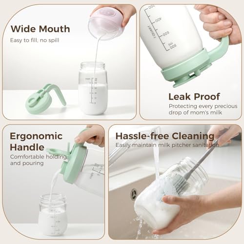 Breast Milk Pitcher 32 OZ, Heat & Cold Resistant, Sudden Temperature Safe - Image 2