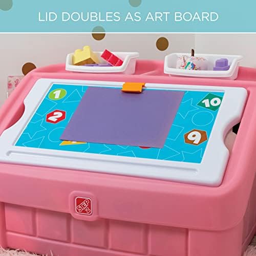 Step2 2-in-1 Toy Box & Art Lid, Kids Toy Storage Bin & Organizer, Easel & Chest - Image 5