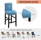 Fuloon Waterproof Barstool Covers Chair Slipcovers, Lake Blue, 4 Pack - Image 3