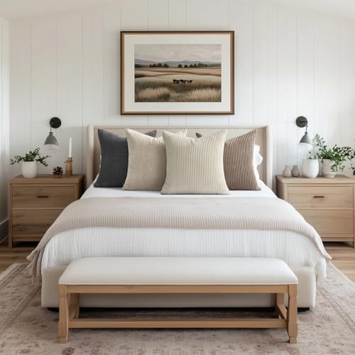 Topfinel 4 Packs Natural Decorative Throw Pillows Covers 24x24 Inch - Image 7