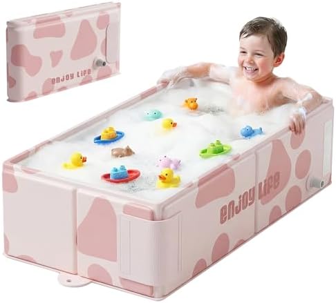 Collapsible Baby Bathtub for Newborn to Toddler, Foldable Toddler Bathtub by Unknown