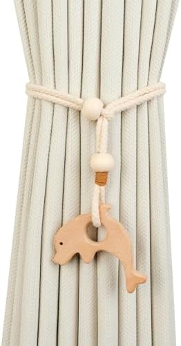 2 Pack Wooden Curtain Tiebacks by Unknown