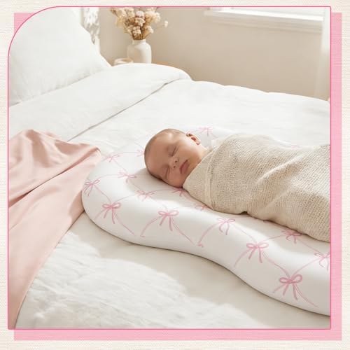Croblissful 2 Pack Pink Bow Baby Lounger Cover Coquette Baby Nursery - Image 6