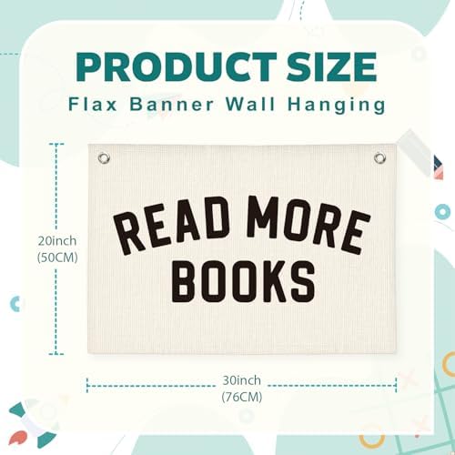 Lacama Classroom Decor Reading Corner Sign Read More Books Banner Flags - Image 7