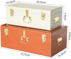 Vixdonos Decorative Large Metal Box Storage Trunk Chest Set of 2 College Dorm - Image 2