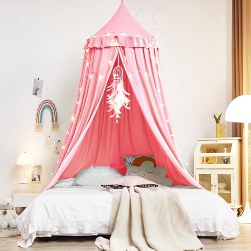 Kertnic Decor Princess Canopy for Girls Bed, Soft Smooth Playing Tent Canopy - Image 3
