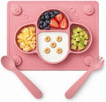 ROCCED Suction Plates for Baby Placemat Spoon Fork Set for Toddlers, Silicone by ROCCED