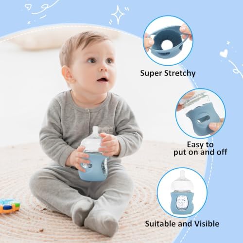 3 Pack Silicone Sleeves for Philips Avent Natural Glass Baby Bottles - Image 5