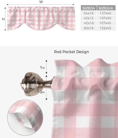 Christmas Blackout Tie Up Valance Curtains - Image 6