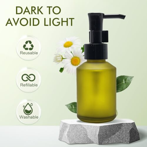 1Pcs 60ml/2oz Portable Empty Refillable Frosted Glass Press Bottle Cosmetic - Image 3