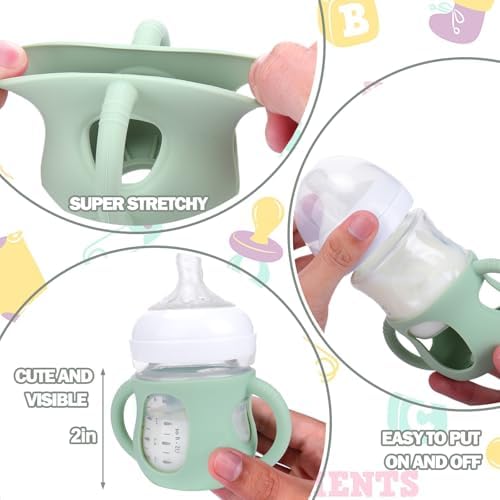 BUSOHA 3 Pack Silicone Sleeves for Avent Natural Glass Baby Bottles - Image 4