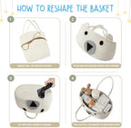 DECOMOMO Teddy Bear Basket, Large Diaper Caddy Basket - Image 5
