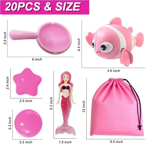 20-Piece Mermaid Baby Bath Toys - Image 7