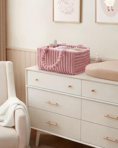 Blissful Diary Flannel Diaper Caddy Organizer & Gift Packaging, Powder Pink - Image 7