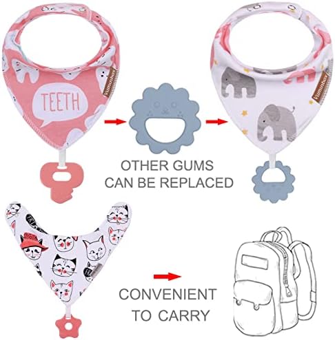 Baby Bandana Drool Bibs 6-Pack and Teething Toys 6-Pack Made - Image 3