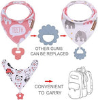 Baby Bandana Drool Bibs 6-Pack and Teething Toys 6-Pack Made - Image 3