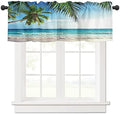 Vandarllin Valance Curtains for Kitchen Window, Palms Tree Ocean Tropical Sea by VandarllinHomeKitchenDecor