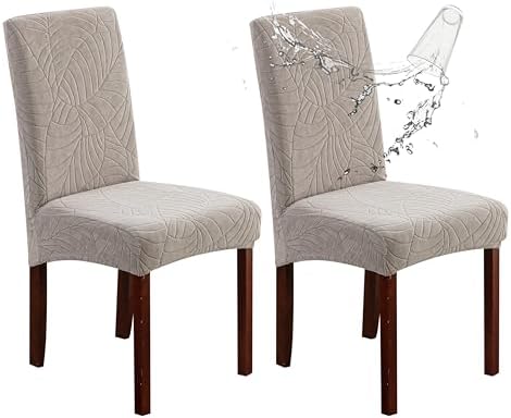 Genina Waterproof Dining Chair Covers Set of 2 Parsons Chair Slipcovers by Genina