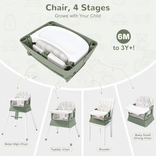 4 in 1 Portable Baby Highchair Convertible High Chair - Image 2