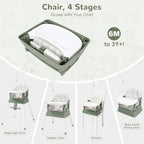 4 in 1 Portable Baby Highchair Convertible High Chair - Image 2