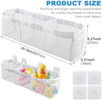 3‑Compartment Bath Toy Storage Mesh Organizer, Wall‑Mount Shower Caddy - Image 2