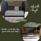 100% Microfiber Scalloped Mini Crib Skirt 24"x 38" - Image 4