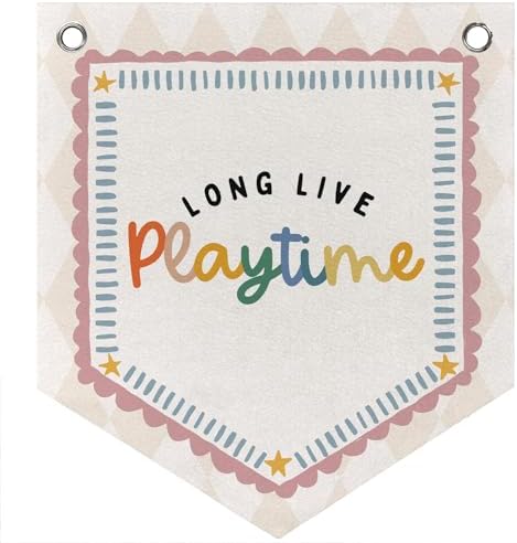 Long Live Playtime Playroom Decor Banner Pennant Kid Banner Flag, Cute Playroom by Unknown