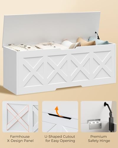 Homleke 47.2" Extra-Large Wooden Storage Chest, Farmhouse Storage Bench - Image 6