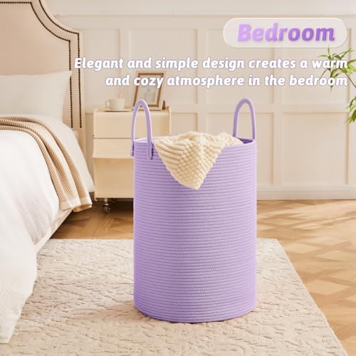 Artfeel Laundry Basket, Woven Cotton Rope Laundry Hamper, 40L - Image 3