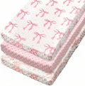 Smoothnovelty 3 Pcs Pink Bow Baby Changing Pad Covers, Changing Table Cover by SmoothNovelty