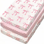 Smoothnovelty 3 Pcs Pink Bow Baby Changing Pad Covers, Changing Table Cover by SmoothNovelty