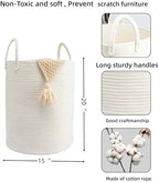 Woven Cotton Rope Laundry Basket - Image 2