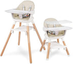 6 in 1 Baby High Chair, Convertible Wooden High Chairs by RICUTON