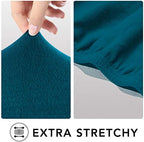 PureFit Stretch Oversized Couch Covers Sofa Slipcovers Peacock Blue - Image 4