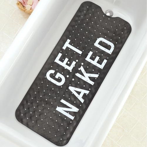 Bathtub Mat Non Slip, Get Naked Extra Long Bath tub Mat Shower Floor Mat by BathtubMat