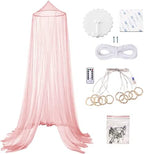 Bed Canopy Mosquito Net with 250pcs Warm White Curtain Lights, - Image 3
