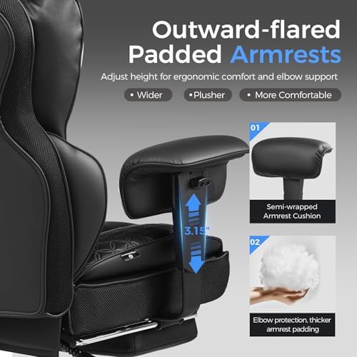 GTPLAYER Big and Tall Gaming Chair 400lbs Heavy Duty Office Chair - Image 6